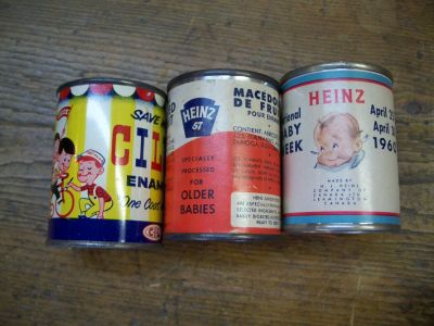 Petites banques vintage avec ancienne publicit&eacute; des ann&eacute;es 60 3
