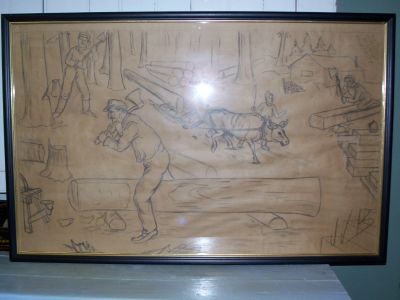 Grand dessin de Jean Julien Bourgault 1910 / 1996 4