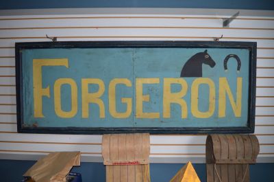 Annonce en tôle et bois forgeron 1