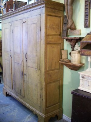 3 door Adams style pine armoire forged nails 3