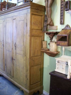3 door Adams style pine armoire forged nails 2