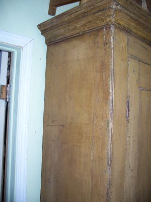 3 door Adams style pine armoire forged nails 8