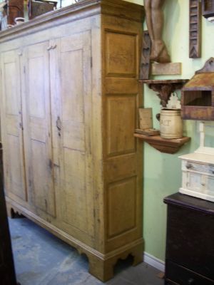 3 door Adams style pine armoire forged nails 4