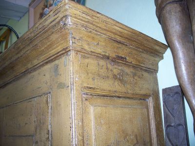 3 door Adams style pine armoire forged nails 6