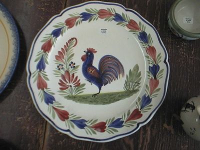 Grande assiette Quimper avec coq 1