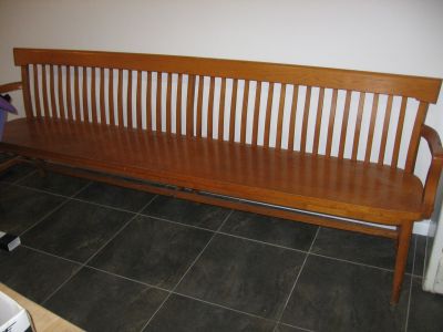 Banc en chêne à traverse 1