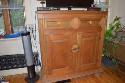 Pine buffet with multiple panels. 1 Pine buffet with multiple panels. 1