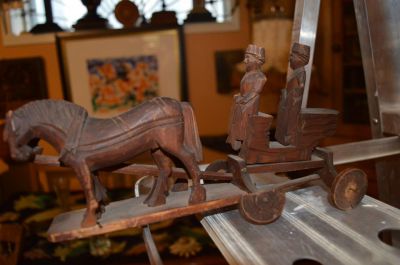 carved horse team and buggy 3
