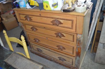 Pine moustache chest of drawers 1