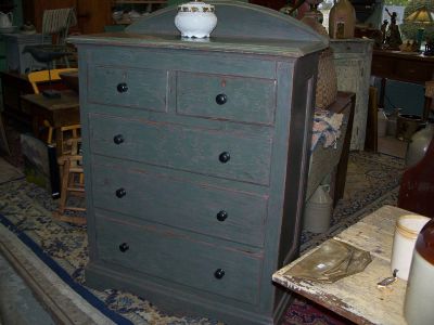 Pine chest of drawers forged nails 5 drawers over body 2