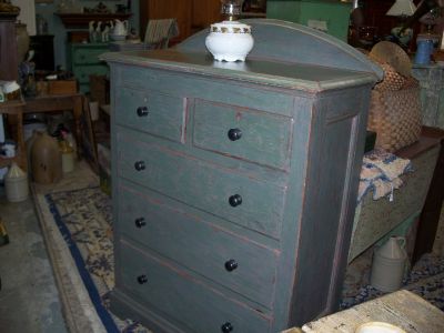 Pine chest of drawers forged nails 5 drawers over body 8