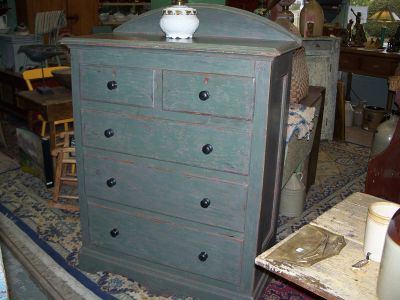 Pine chest of drawers forged nails 5 drawers over body 1
