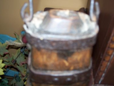 X rare oak wooden bottle for seal or whale fat oil. 2