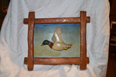 Flying duck ina pine frame 1