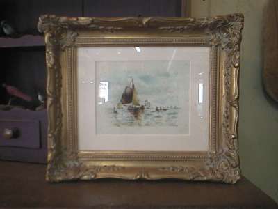Very nice old 19th century W. Greeding watercolor 1