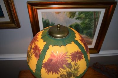 reverse painting lamp early 1900's 4