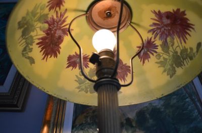 reverse painting lamp early 1900's 5