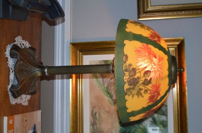 reverse painting lamp early 1900's 6