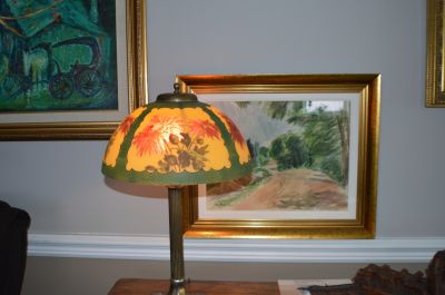 reverse painting lamp early 1900's 10