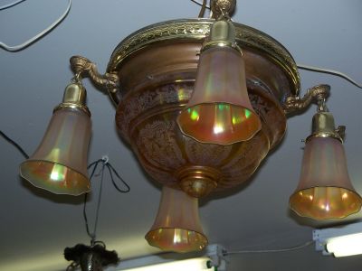 Superbe lustre avec globes en verre carnaval 3