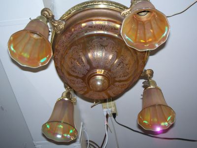 Superbe lustre avec globes en verre carnaval 5