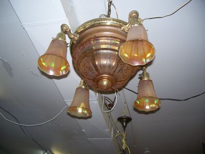Superbe lustre avec globes en verre carnaval 1
