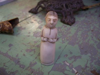 Very old and beautifull ivory carved monk 2