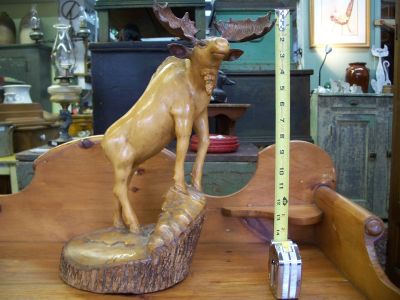 Kingston Klatt Bros. large moose carving 1