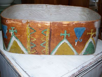  Panier Am&eacute;rindien antique, peint circa 1870 3