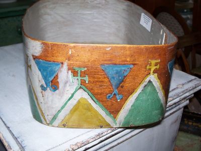  Panier Am&eacute;rindien antique, peint circa 1870 4