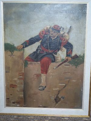 Tableaux 19e guerre superbe paire 8