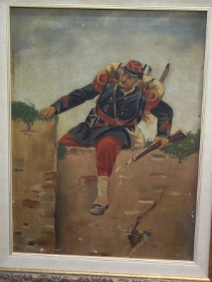 Tableaux 19e guerre superbe paire 10