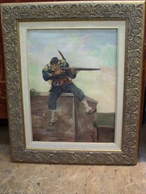 Tableaux 19e guerre superbe paire 2