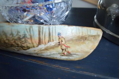 Carved painted canoe 7