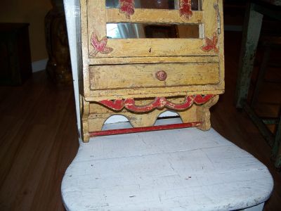 Very nice drug cabinet all carved 8