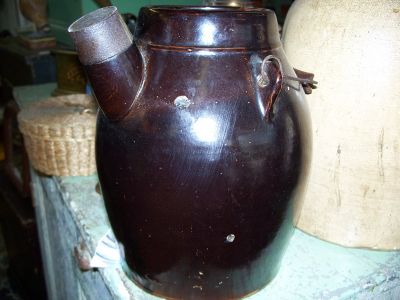 Real nice stoneware jar with spout 1