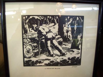 Rodolphe Duguay woodblock print la roule de billots 1 Rodolphe Duguay woodblock print la roule de billots 1