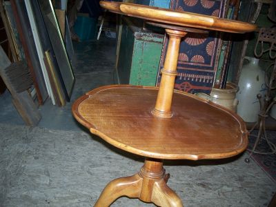 Double tray signed mahogany table 3 Double tray signed mahogany table 3
