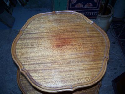 Double tray signed mahogany table 5 Double tray signed mahogany table 5