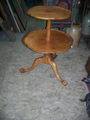 Double tray signed mahogany table 1 Double tray signed mahogany table 1