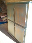 4 door pine cupboard w double raised panels.2