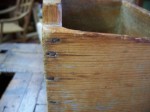Pine salt box square nails mounted - Antiques