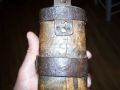 X rare oak wooden bottle for seal or whale fat oil.7
