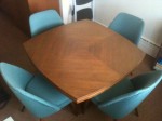Petit set de cuisine en teak avec 4 fauteuils des ann&eacute;es 60