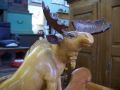 Kingston Klatt Bros. large moose carving - Antiques