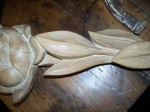 Yellow pine rose carving 19th c. Île d'Orleans2