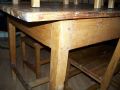 �le D'Orl�ans 4 chairs & stretcher table set - Antiques