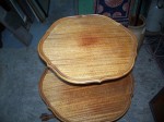Double tray signed mahogany table - Antiques