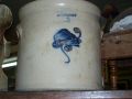 Belle tinette en gr�s de 3 gallons � fleur - Antiquit�s