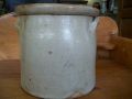 Small 2 gallons blue decoreted stoneware jar4